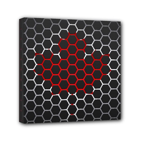 Canada Flag Hexagon Mini Canvas 6  X 6  (stretched) by HermanTelo