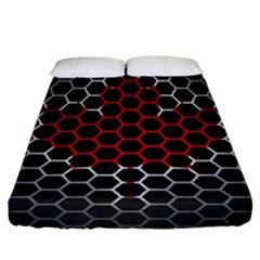 Canada Flag Hexagon Fitted Sheet (california King Size)