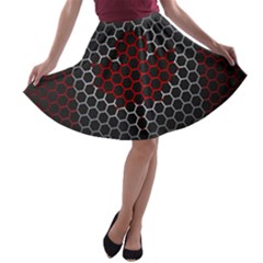 Canada Flag Hexagon A-line Skater Skirt