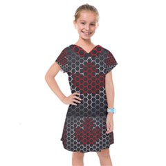 Canada Flag Hexagon Kids  Drop Waist Dress