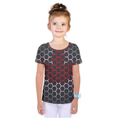 Canada Flag Hexagon Kids  One Piece Tee