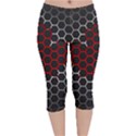 Canada Flag Hexagon Velvet Capri Leggings  View1