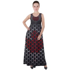 Canada Flag Hexagon Empire Waist Velour Maxi Dress