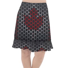 Canada Flag Hexagon Fishtail Chiffon Skirt