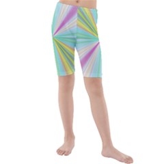 Background Burst Abstract Color Kids  Mid Length Swim Shorts