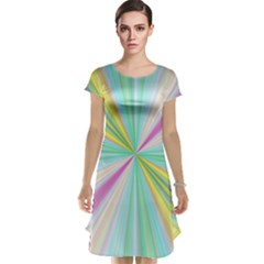 Background Burst Abstract Color Cap Sleeve Nightdress