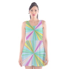 Background Burst Abstract Color Scoop Neck Skater Dress