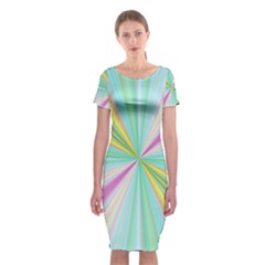 Background Burst Abstract Color Classic Short Sleeve Midi Dress