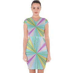 Background Burst Abstract Color Capsleeve Drawstring Dress  by HermanTelo