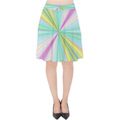 Background Burst Abstract Color Velvet High Waist Skirt