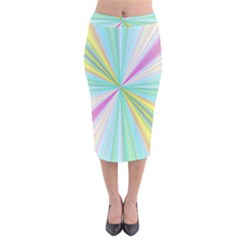 Background Burst Abstract Color Velvet Midi Pencil Skirt