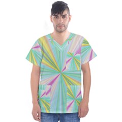 Background Burst Abstract Color Men s V-neck Scrub Top