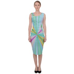 Background Burst Abstract Color Sleeveless Pencil Dress