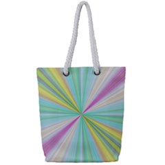 Background Burst Abstract Color Full Print Rope Handle Tote (small)