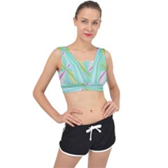 Background Burst Abstract Color V-back Sports Bra