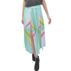 Background Burst Abstract Color Velour Split Maxi Skirt by HermanTelo