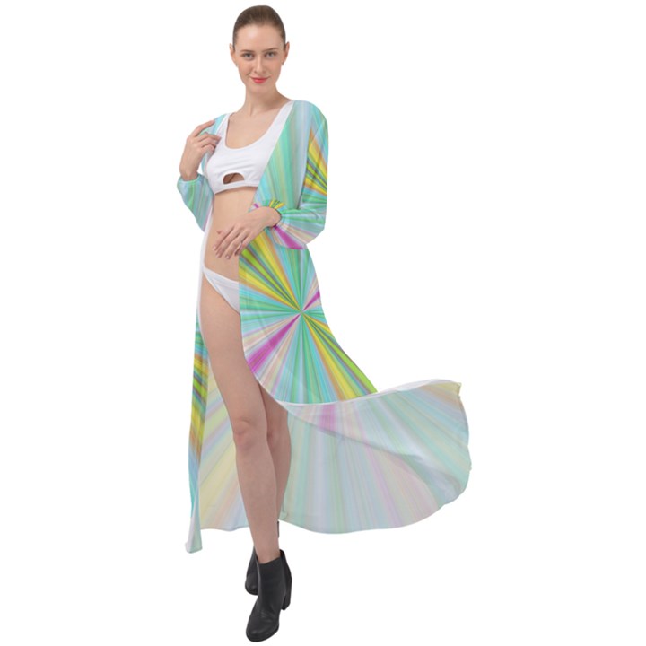 Background Burst Abstract Color Maxi Chiffon Beach Wrap