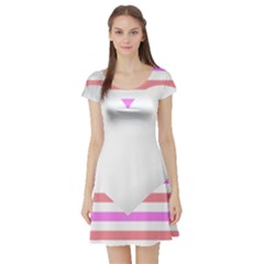 Love Heart Valentine S Day Short Sleeve Skater Dress by HermanTelo