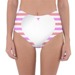 Love Heart Valentine S Day Reversible High-waist Bikini Bottoms by HermanTelo