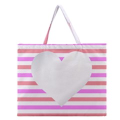 Love Heart Valentine S Day Zipper Large Tote Bag