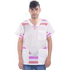 Love Heart Valentine S Day Men s V-neck Scrub Top