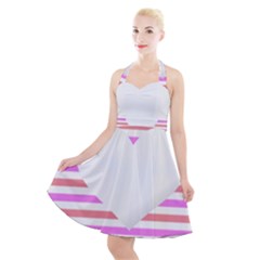 Love Heart Valentine S Day Halter Party Swing Dress  by HermanTelo