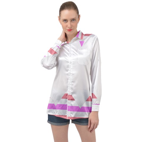 Love Heart Valentine S Day Long Sleeve Satin Shirt by HermanTelo