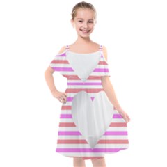 Love Heart Valentine S Day Kids  Cut Out Shoulders Chiffon Dress by HermanTelo