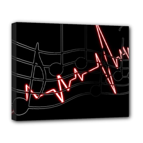 Music Wallpaper Heartbeat Melody Deluxe Canvas 20  X 16  (stretched)