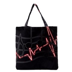 Music Wallpaper Heartbeat Melody Grocery Tote Bag