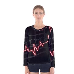 Music Wallpaper Heartbeat Melody Women s Long Sleeve Tee