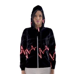 Music Wallpaper Heartbeat Melody Women s Hooded Windbreaker by HermanTelo