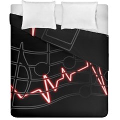 Music Wallpaper Heartbeat Melody Duvet Cover Double Side (California King Size)