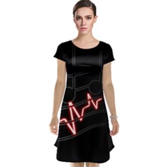 Music Wallpaper Heartbeat Melody Cap Sleeve Nightdress