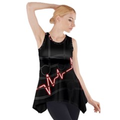 Music Wallpaper Heartbeat Melody Side Drop Tank Tunic