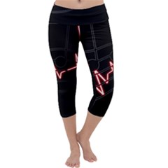 Music Wallpaper Heartbeat Melody Capri Yoga Leggings