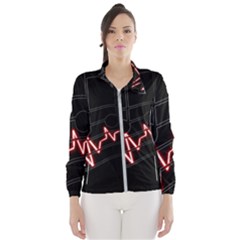 Music Wallpaper Heartbeat Melody Women s Windbreaker