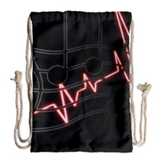 Music Wallpaper Heartbeat Melody Drawstring Bag (Large)