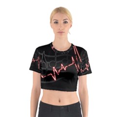 Music Wallpaper Heartbeat Melody Cotton Crop Top