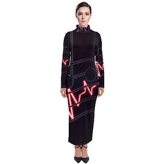 Music Wallpaper Heartbeat Melody Turtleneck Maxi Dress