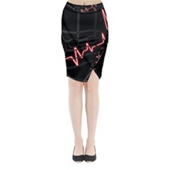 Music Wallpaper Heartbeat Melody Midi Wrap Pencil Skirt