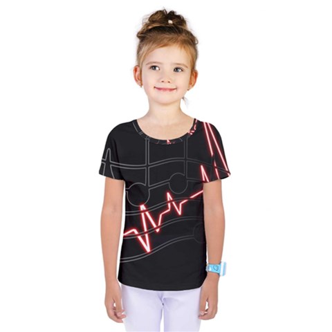 Music Wallpaper Heartbeat Melody Kids  One Piece Tee by HermanTelo