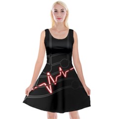 Music Wallpaper Heartbeat Melody Reversible Velvet Sleeveless Dress