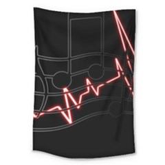 Music Wallpaper Heartbeat Melody Large Tapestry