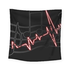 Music Wallpaper Heartbeat Melody Square Tapestry (Small)