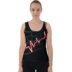 Music Wallpaper Heartbeat Melody Velvet Tank Top