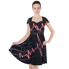 Music Wallpaper Heartbeat Melody Cap Sleeve Midi Dress