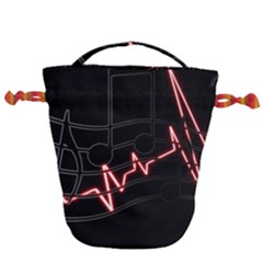 Music Wallpaper Heartbeat Melody Drawstring Bucket Bag