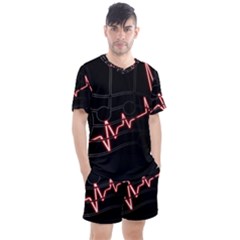 Music Wallpaper Heartbeat Melody Men s Mesh Tee and Shorts Set