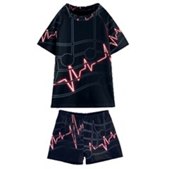 Music Wallpaper Heartbeat Melody Kids  Swim Tee and Shorts Set